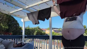 Hanging out these clothes in the hot sun while wearing the tightest
