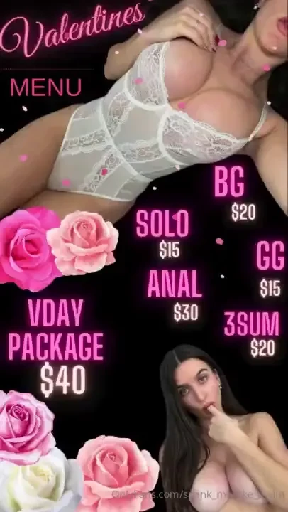 New love month menu discounted pricing for this month only let me know 