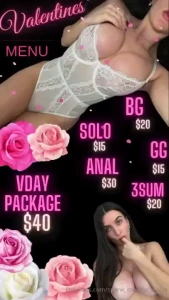 New love month menu discounted pricing for this month only let me know