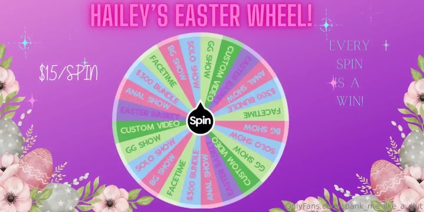 Hailey s naughty bunny wheel the prizes are too good on this wheel 1 