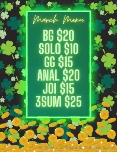 March menu tip with your choice amp let me drain your balls daddy