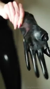 Full asmr latex opera gloves