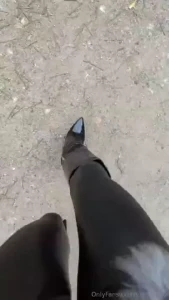 High heels walking off road
