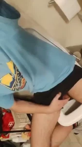 Bating with my underwear on at a friend s house bathroom was leaving