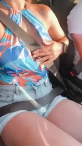 Felling horny in the car