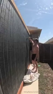 Completing some tasks out in the sun