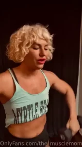 Watch mommy get pumped and hot and rip off her shirt in this sexy vid