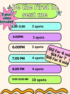 For tonight message me asking about the time you re interested in and