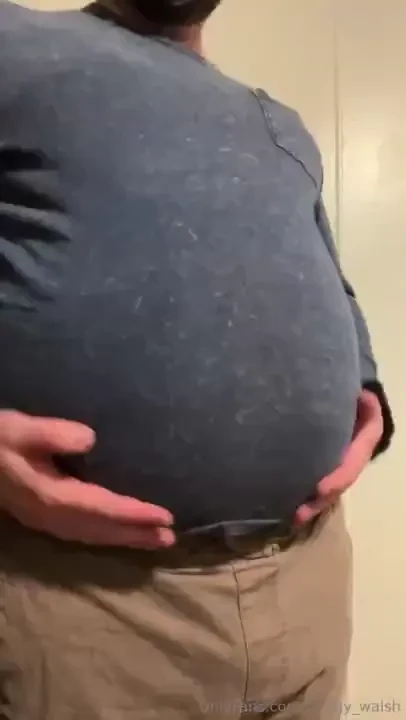 Stuffed fat chat video i even use my belly as a table 