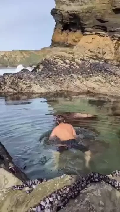 Quick swim before getting undressed 