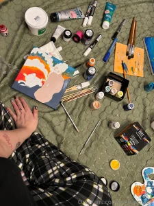 Sometimes i like to do art therapy and with my friends and this