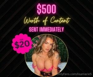 The first fan to tip 20 wins 500 worth of content straight to their