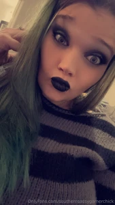 Happy little goth needs a cock to suck and put a black ring around