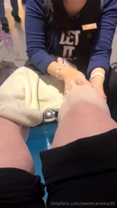 Getting a much needed pedi she is def very good with her hands feel part 1