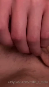 Milla lustfully strokes her horny little cock while xaevynne teases