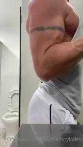 Cheeky after gym ass in mirror