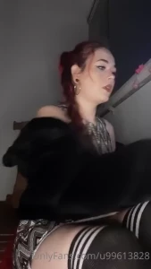 Smoking in a pretty tight dress