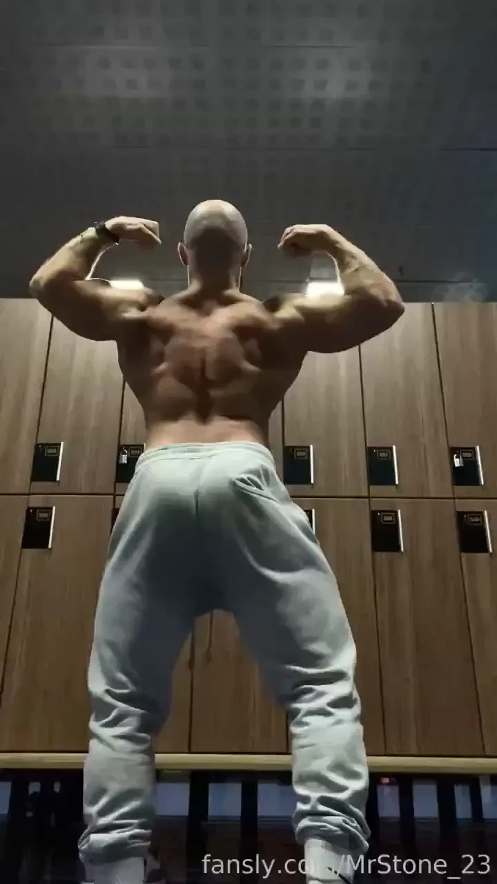 Sweaty flexing after training 
