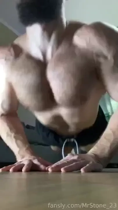 Diamond push ups muscle hairy beard mustache flex domination stud 