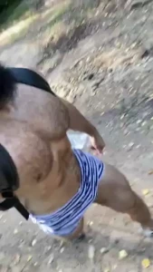 Going to the hill muscle hairy beard mustache flex domination stud