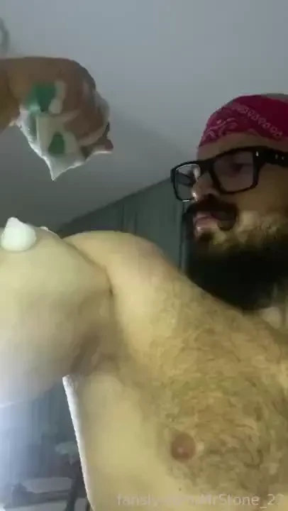 Lean clean muscle muscle hairy beard mustache flex domination stud 