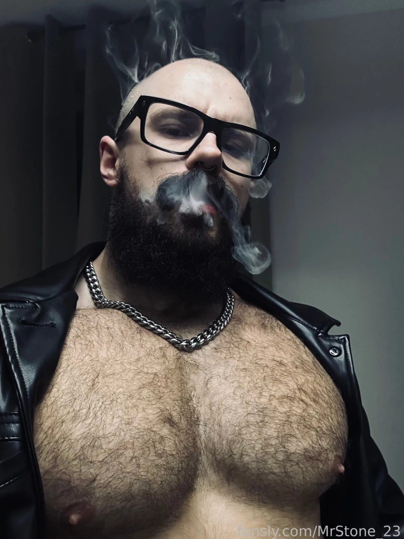 Muscle hairy beard mustache flex domination stud leather master giant part 105 