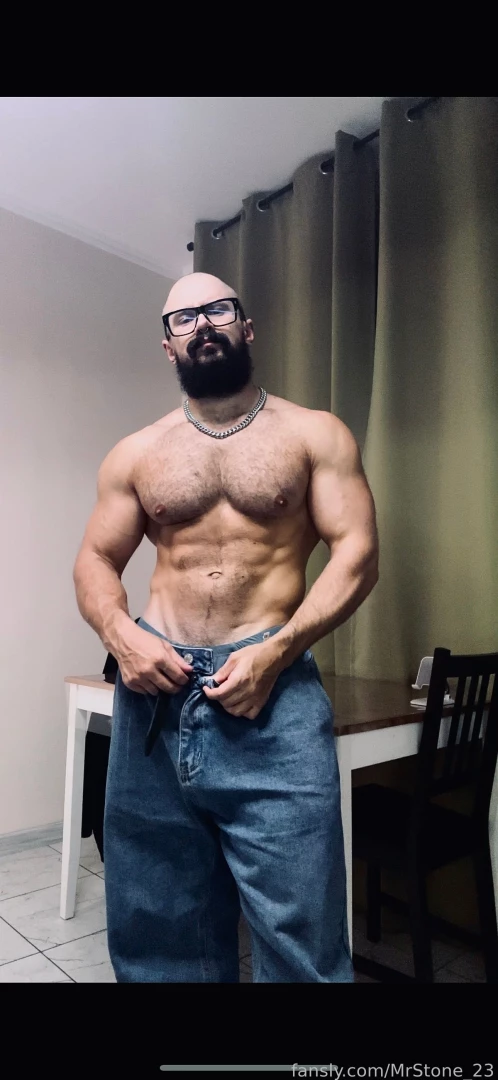 Muscle hairy beard mustache flex domination stud leather master giant part 83 