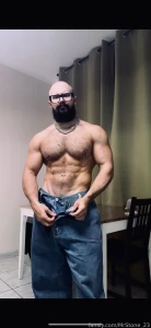 Muscle hairy beard mustache flex domination stud leather master giant part 95