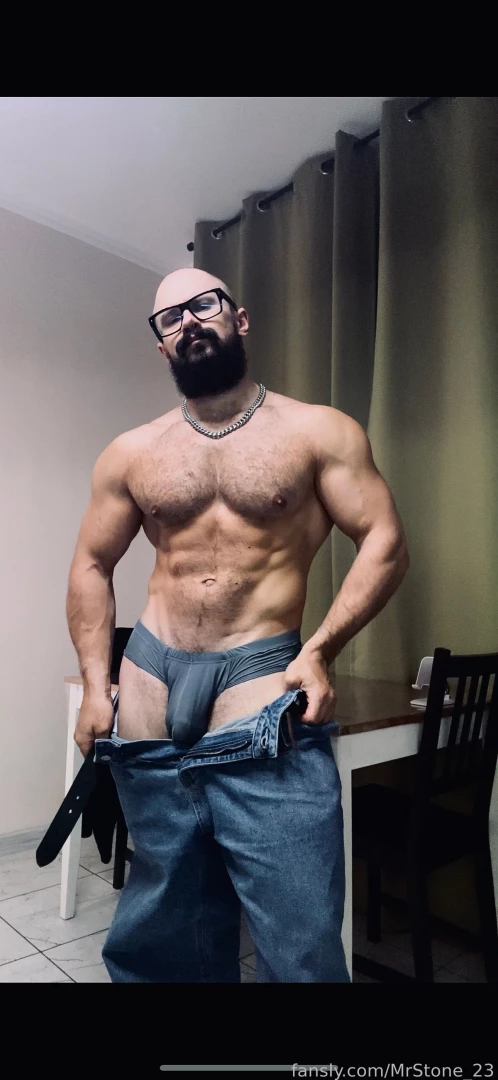 Muscle hairy beard mustache flex domination stud leather master giant part 86 