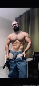 Muscle hairy beard mustache flex domination stud leather master giant part 86