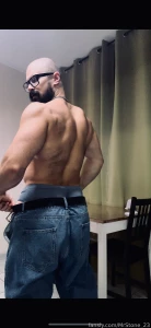 Muscle hairy beard mustache flex domination stud leather master giant part 98