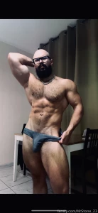Muscle hairy beard mustache flex domination stud leather master giant part 71
