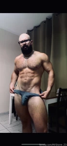 Muscle hairy beard mustache flex domination stud leather master giant part 78