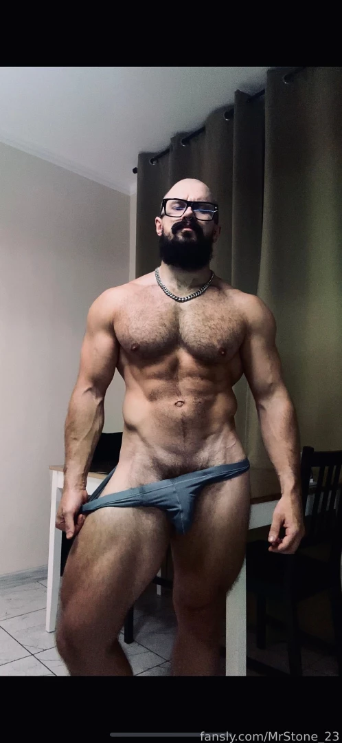 Muscle hairy beard mustache flex domination stud leather master giant part 58 