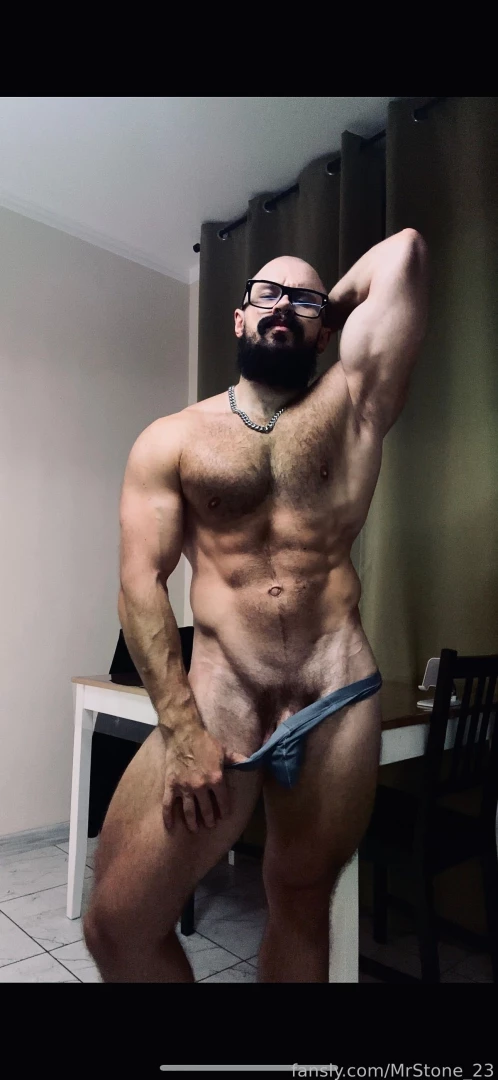 Muscle hairy beard mustache flex domination stud leather master giant part 62 