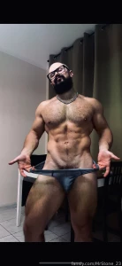 Muscle hairy beard mustache flex domination stud leather master giant part 76