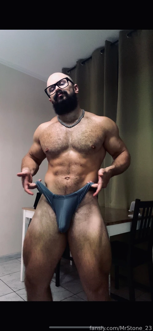 Muscle hairy beard mustache flex domination stud leather master giant part 64 