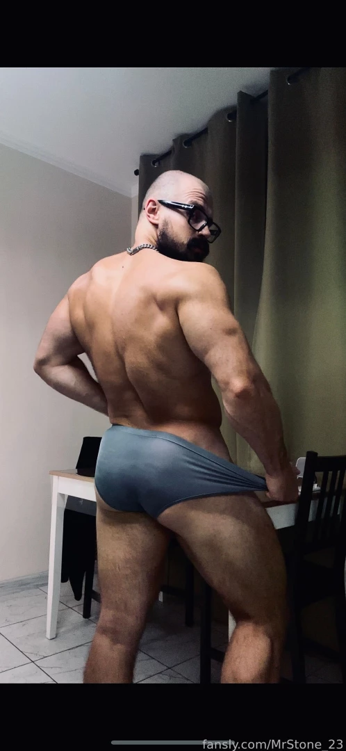 Muscle hairy beard mustache flex domination stud leather master giant part 88 