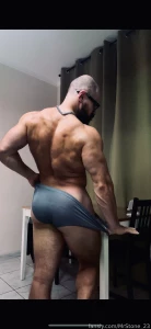 Muscle hairy beard mustache flex domination stud leather master giant part 65