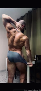 Muscle hairy beard mustache flex domination stud leather master giant part 97