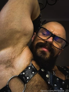 Muscle hairy beard mustache flex domination stud leather master giant part 174