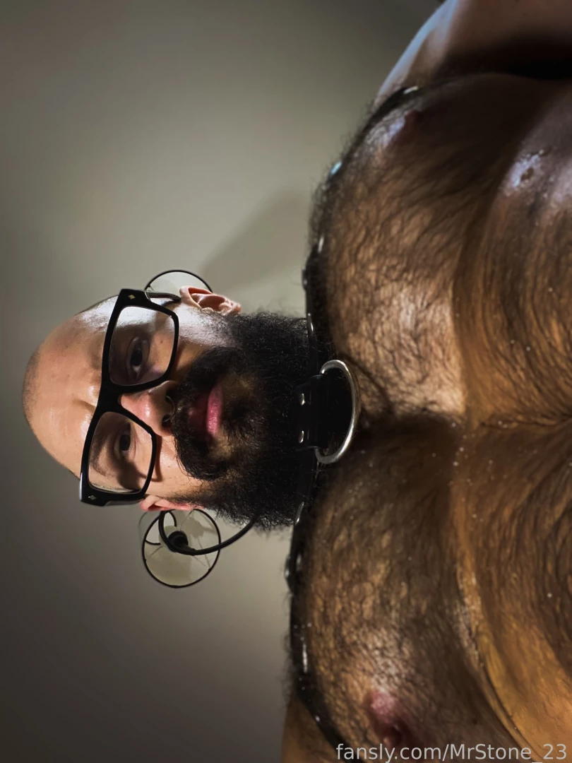 Muscle hairy beard mustache flex domination stud leather master giant part 194 