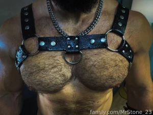 Muscle hairy beard mustache flex domination stud leather master giant part 184