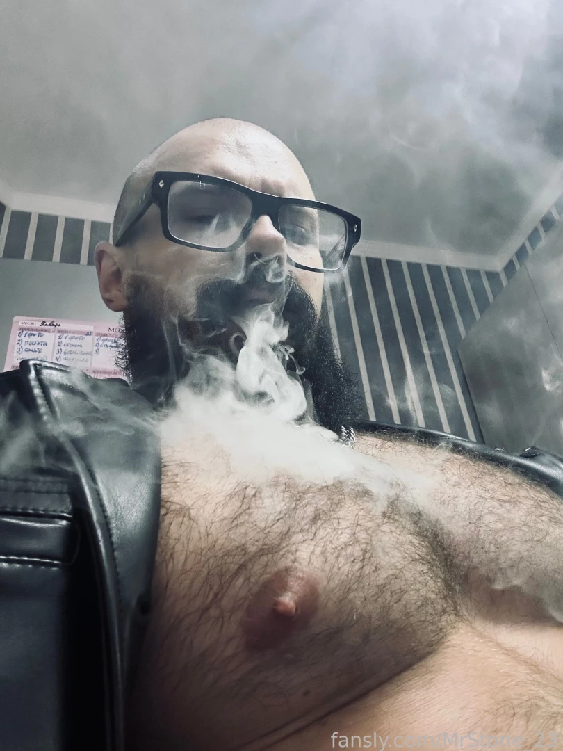 Muscle hairy beard mustache flex domination stud leather master giant part 121 
