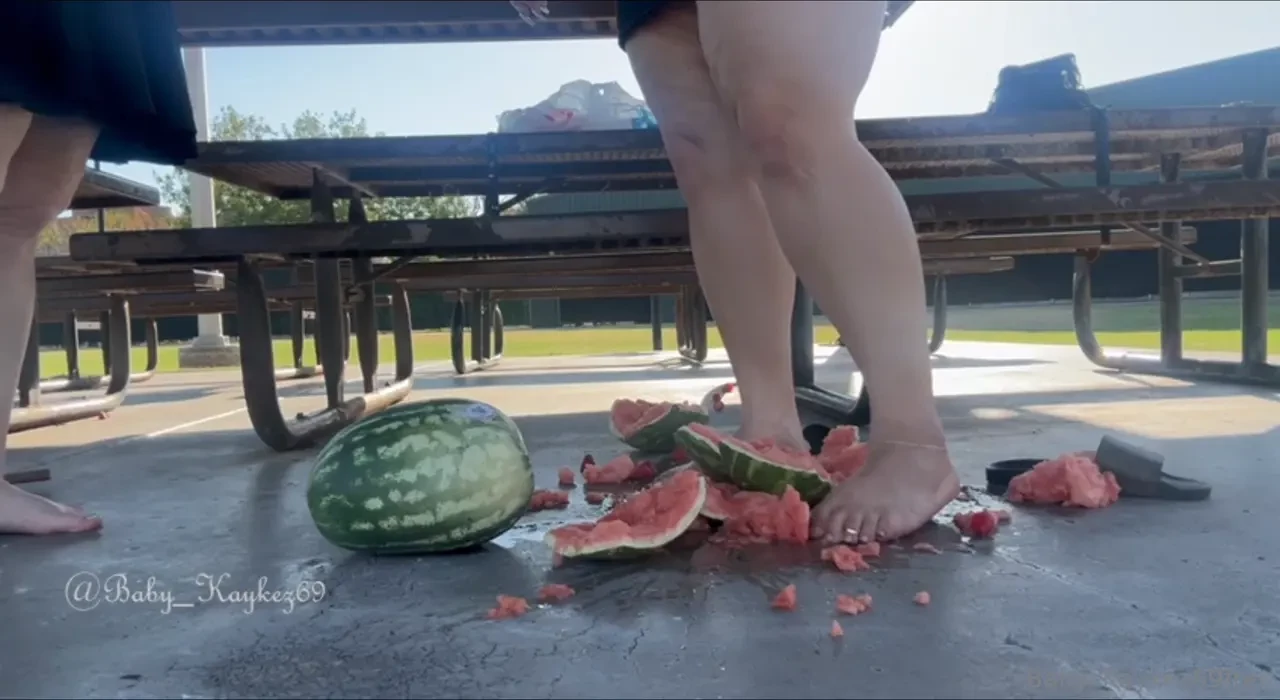 Feet friday sofieesoles and i smash watermelon with our wide feed our 