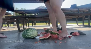 Feet friday sofieesoles and i smash watermelon with our wide feed our