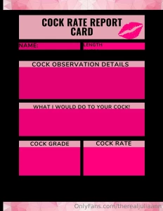 Brand new cock report card female version available ladies just ask