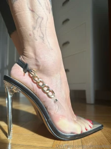 Why are you obsessed 4 my feet transparent shoes and red pedi i m with part 14