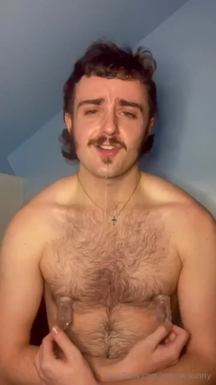 Gooning my brains out on my sensitive nipples amp drooling like a 