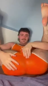 Gooning in my wrestling singlet in the lockeroom after getting sweaty